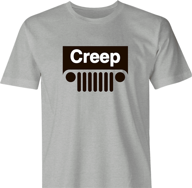 funny Creep off road driving Mashup t-shirt Creepy People men's grey