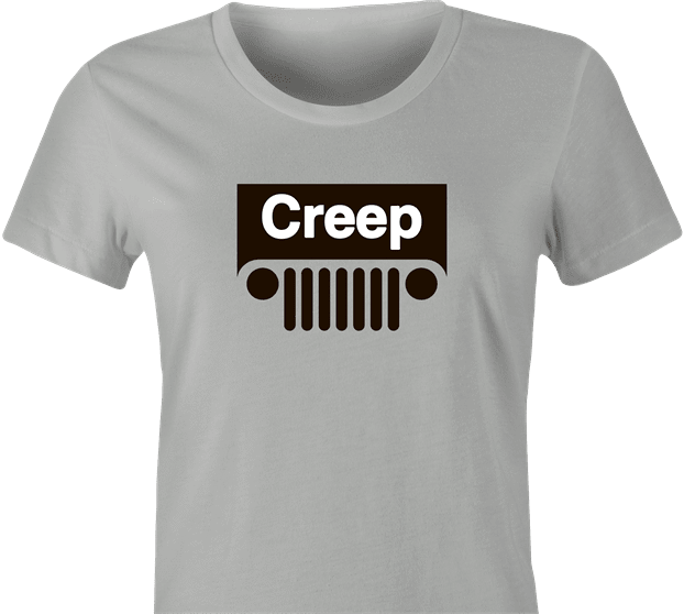 funny Creep off road driving Mashup t-shirt Creepy People women's grey