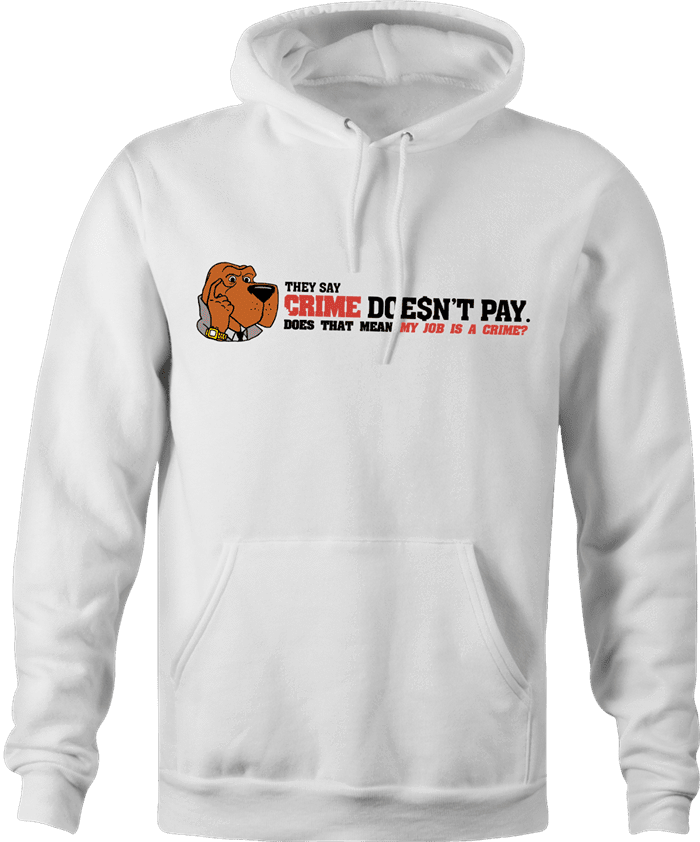 Crime Doesn't Pay white hoodie