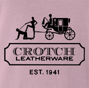 Funny sexy crotch leatherware coach parody white t-shirt