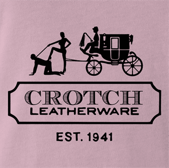 Funny sexy crotch leatherware coach parody white t-shirt