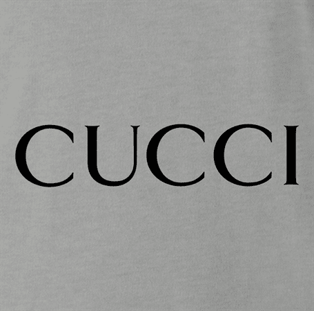 funny Cucci italian fashion men's grey t-shirt 