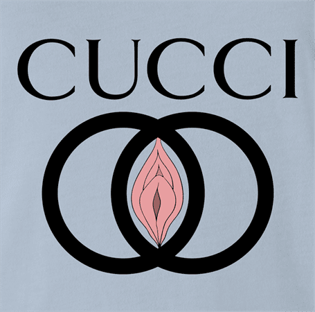 funny Cucci italian fashion house men's light blue t-shirt 