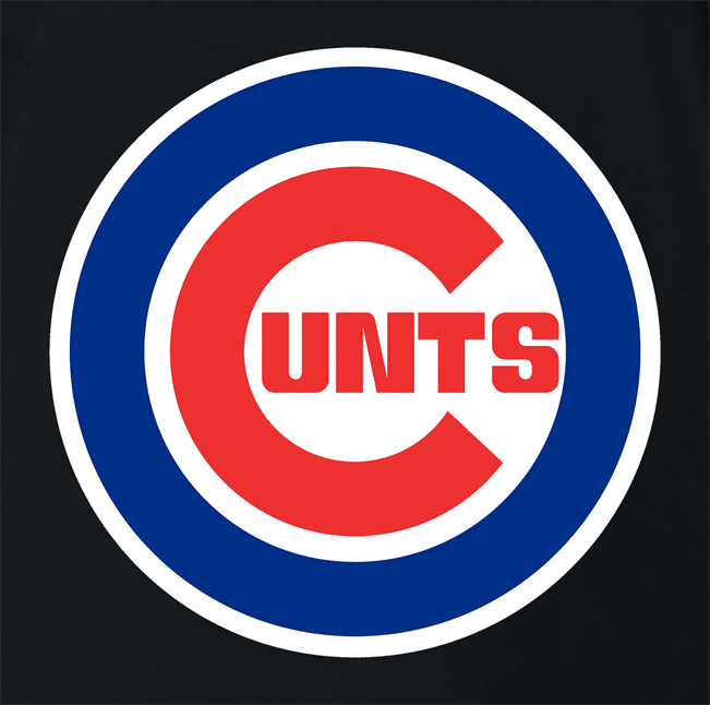 Funny Baseball Chicago Cunts Offensive Parody Black T-Shirt