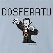 funny programming vampire ms-dos light blue t-shirt