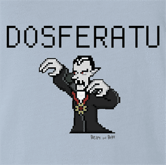 funny programming vampire ms-dos light blue t-shirt