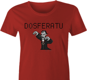 funny programming vampire ms-dos women's t-shirt red