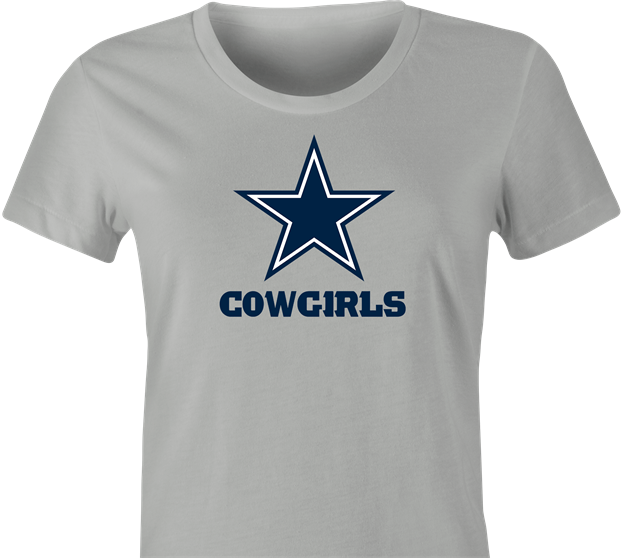 funny dallas cowgirls t-shirt women's grey
