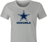 funny dallas cowgirls t-shirt women's grey