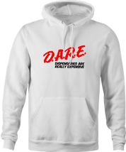 funny marijuana dispensaries are expensive DARE parody white hoodie