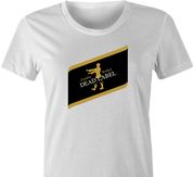funny Walking dead Zombie Johnny Walker dead label parody women's t-shirt white 