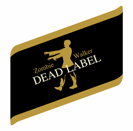 funny Walking dead Zombie Johnny Walker dead label parody t-shirt white 