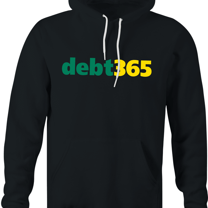 Funny Debt 365 online sports gambling Parody Men's black hoodiehirt