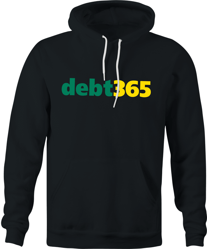 Funny Debt 365 online sports gambling Parody Men's black hoodiehirt
