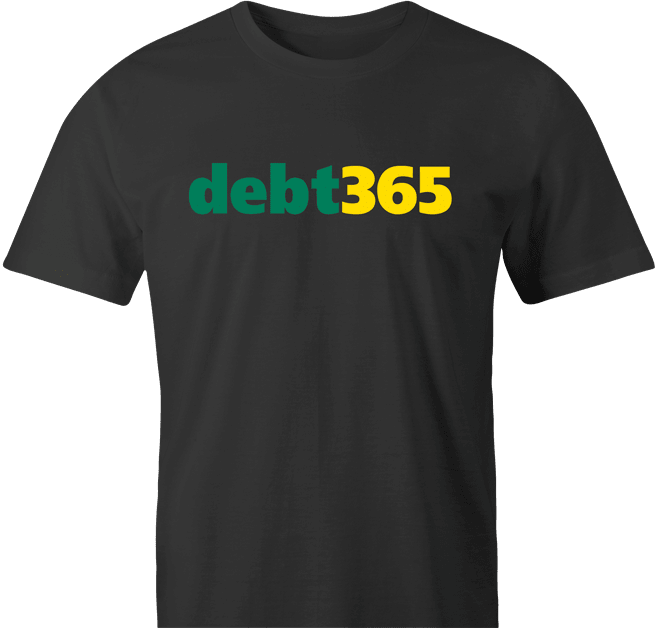 Funny Debt 365 online sports gambling Parody Men's black T-Shirt