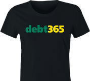 Funny Debt 365 online sports gambling Parody women's black T-Shirt