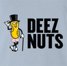 funny deez nuts salty peanuts parody light blue t-shirt