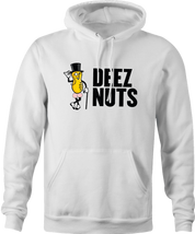 funny deez nuts salty peanuts parody hoodie white 