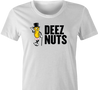 funny deez nuts salty peanuts parody t-shirt white women's