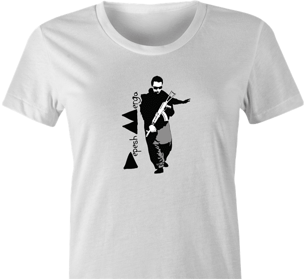 funny Peshmerga 80's music Mashup Parody white women's t-shirt