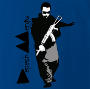 funny Peshmerga 80's music Mashup Parody white men's royal blue t-shirt 