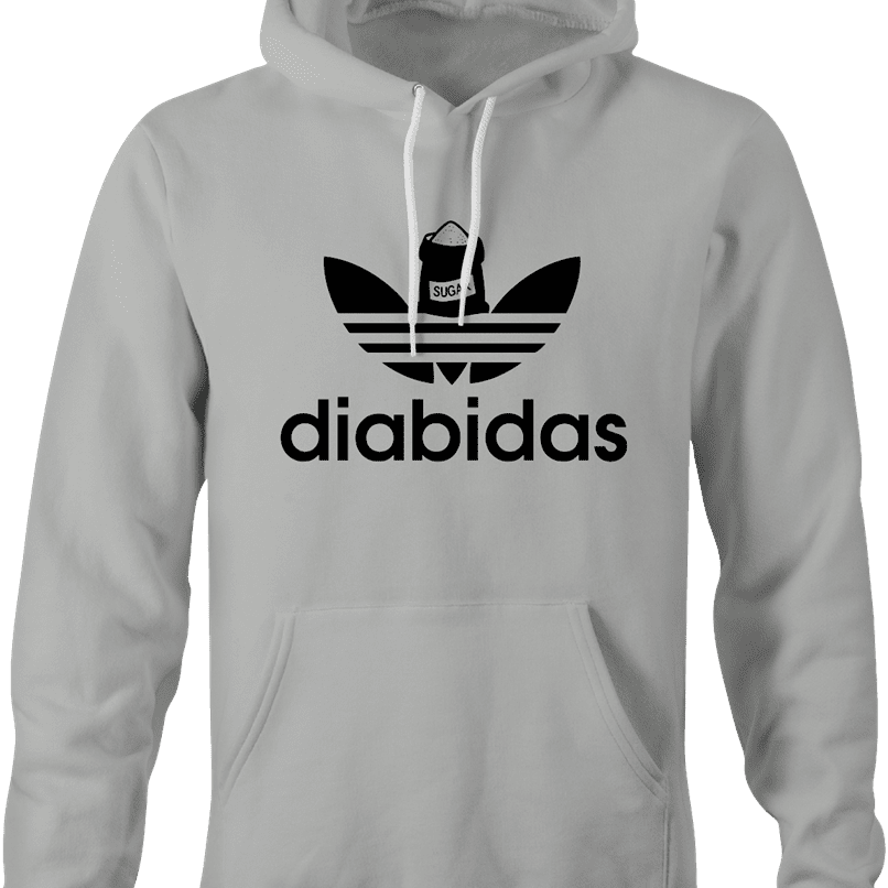 funny diabetes men's hoodie grey 