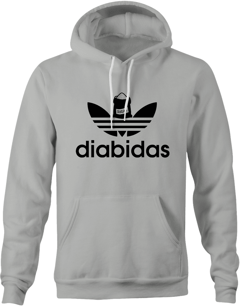 funny diabetes men's hoodie grey 