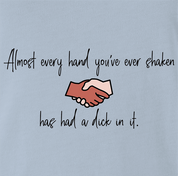 funny Dirty Dick Hands Fun Fact light Blue t-shirt