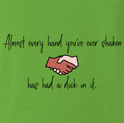 funny Dirty Dick Hands Fun Fact lime green t-shirt