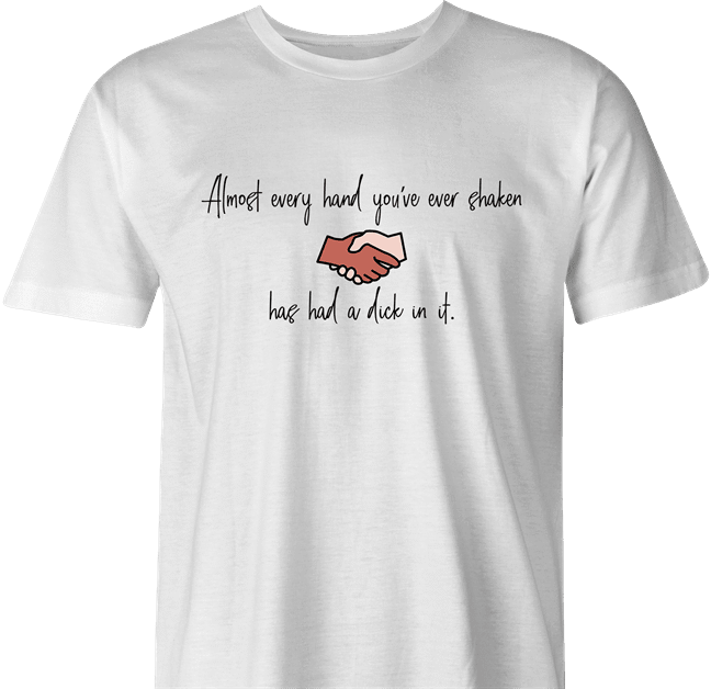 funny Dirty Dick Hands Fun Fact white men's t-shirt