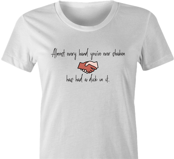 funny Dirty Dick Hands Fun Fact white women's t-shirt