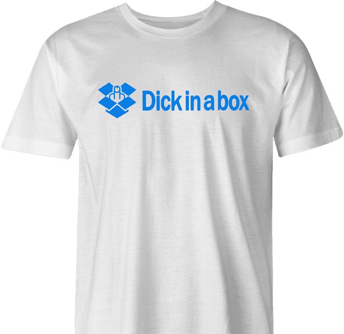 funny dick in a box dropbox mashup t-shirt white men's