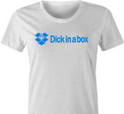 funny dick in a box dropbox mashup t-shirt white women's
