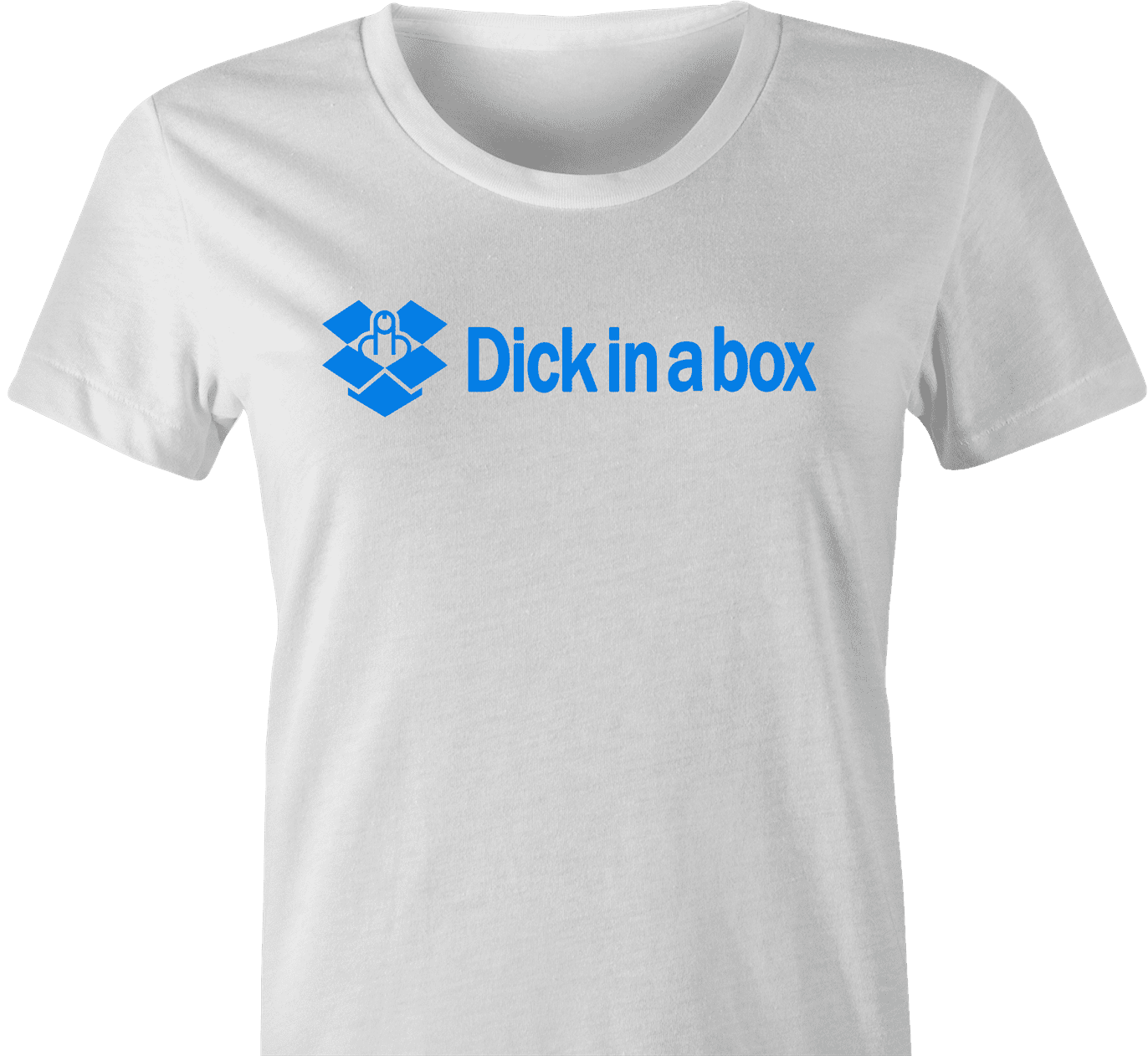 funny dick in a box dropbox mashup t-shirt white women's