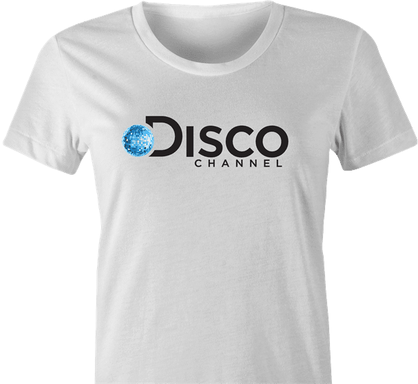 Funny Disco Network Mashup white women's t-shirt