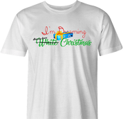 funny Diverse Happy Holidays Hannukah Kwanzaa Diwali Christmas Holiday Parody men's t-shirt white 