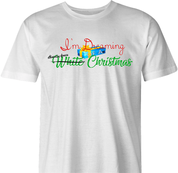 funny Diverse Happy Holidays Hannukah Kwanzaa Diwali Christmas Holiday Parody men's t-shirt white 