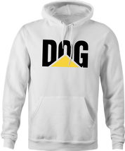 funny dog lover construction equipment parody hoodie men's white 