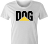 funny dog lover construction equipment parody t-shirt women's white 