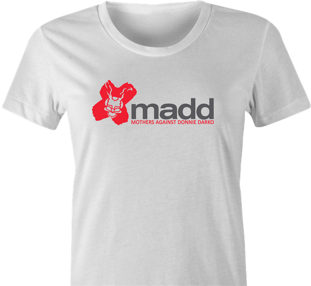 Funny Mothers Against Donnie Darko Frank The Rabbit Parody white women's t-shirt
