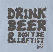 Funny Don't Be A Leftist - AOC Parody Light Blue T-Shirt