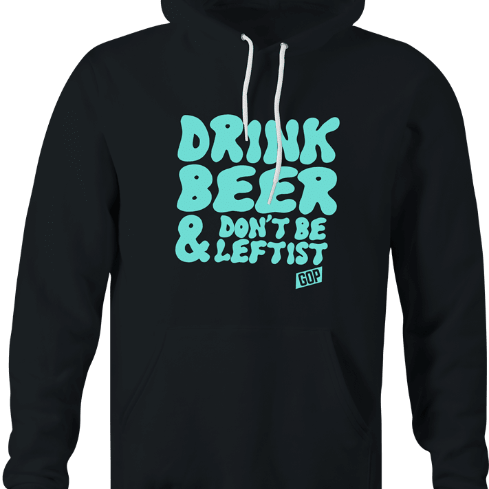 Funny Don't Be A Leftist - AOC Parody Black Hoodie
