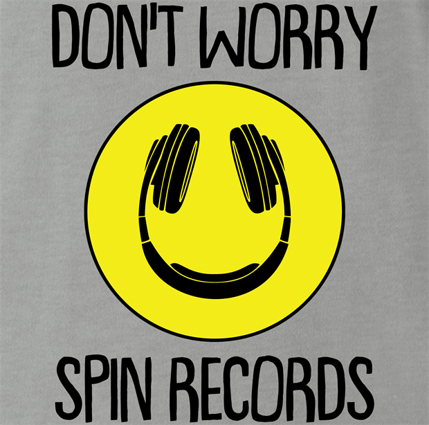funny don't worry be happy DJ parody t-shirt men's grey