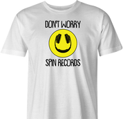 funny don't worry be happy DJ parody t-shirt men's white