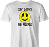 funny don't worry be happy DJ parody t-shirt men's white