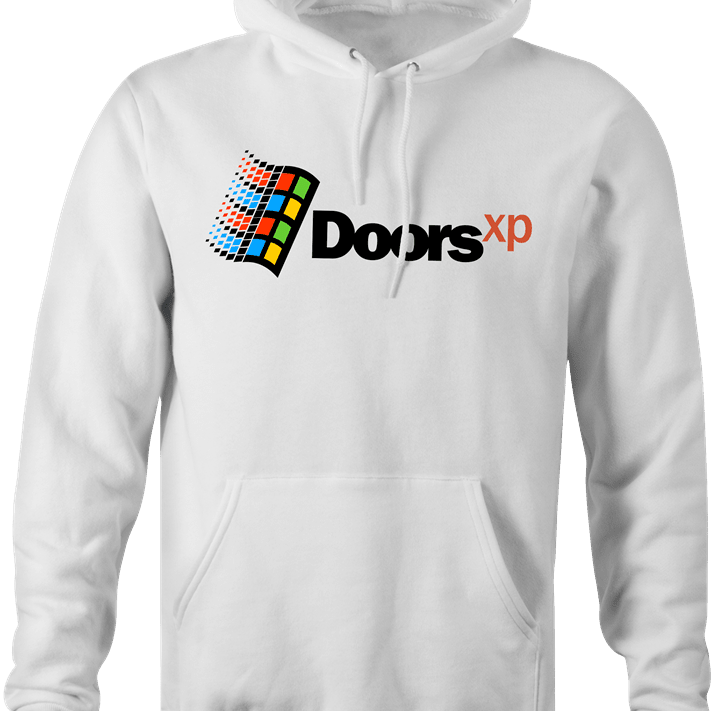 Funny Doors Operating System - Computer Inspired Parody White Men's hoodie
