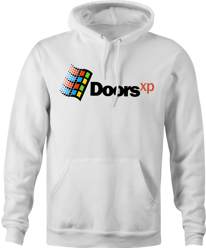 Funny Doors Operating System - Computer Inspired Parody White Men's hoodie