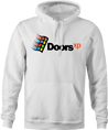 Funny Doors Operating System - Computer Inspired Parody White Men's hoodie