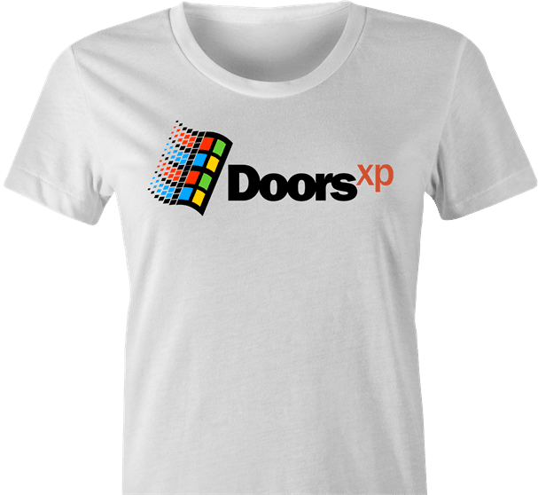 Funny Doors Operating System - Computer Inspired Parody White women's T-Shirt