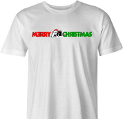 funny and Hilarious Lloyd Christmas wearing Sanata hat Happy Holidays dumb and dumber Parody men's t-shirt white 